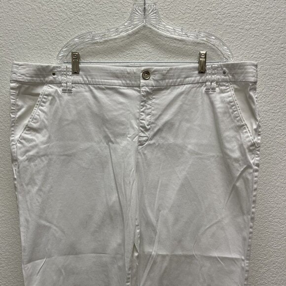 Intro Jonathan Ross Women’s 22W Capri Pants White Stretch Cotton Blend Straight - Picture 2 of 8